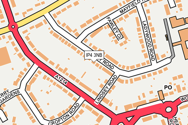 IP4 3NB map - OS OpenMap – Local (Ordnance Survey)