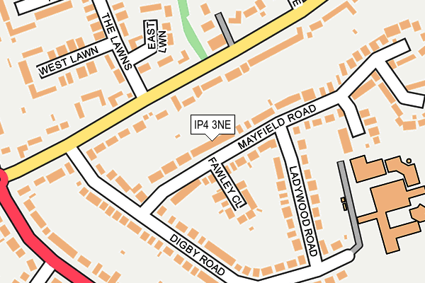 IP4 3NE map - OS OpenMap – Local (Ordnance Survey)
