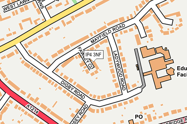 IP4 3NF map - OS OpenMap – Local (Ordnance Survey)