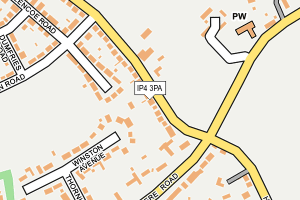 IP4 3PA map - OS OpenMap – Local (Ordnance Survey)