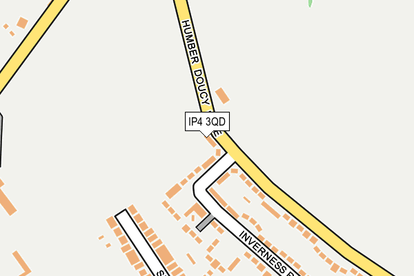 IP4 3QD map - OS OpenMap – Local (Ordnance Survey)