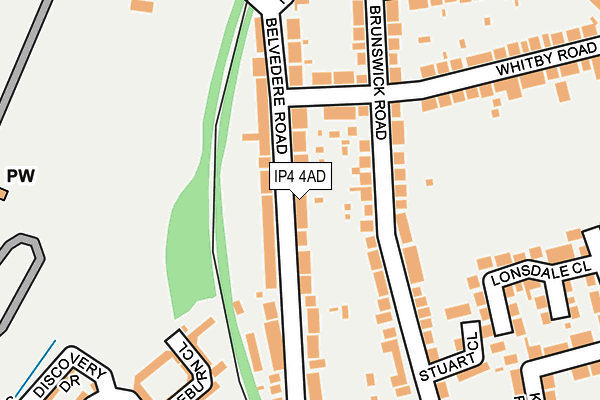 IP4 4AD map - OS OpenMap – Local (Ordnance Survey)