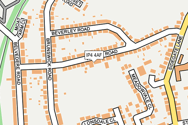 IP4 4AF map - OS OpenMap – Local (Ordnance Survey)