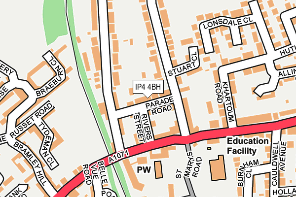 IP4 4BH map - OS OpenMap – Local (Ordnance Survey)