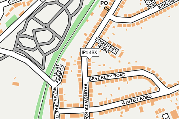 IP4 4BX map - OS OpenMap – Local (Ordnance Survey)