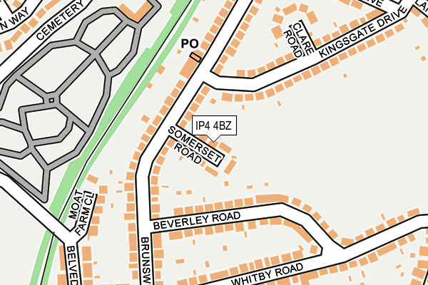 IP4 4BZ map - OS OpenMap – Local (Ordnance Survey)