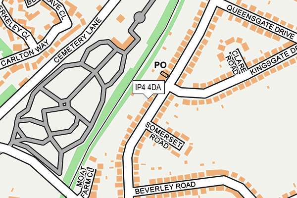IP4 4DA map - OS OpenMap – Local (Ordnance Survey)
