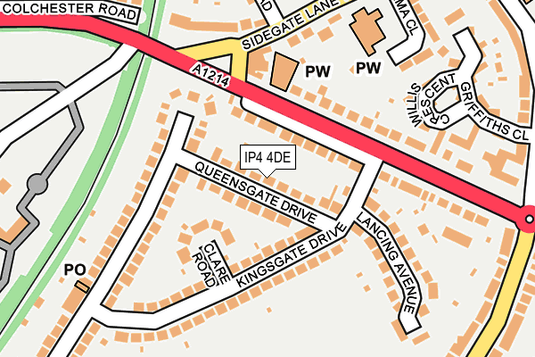 IP4 4DE map - OS OpenMap – Local (Ordnance Survey)