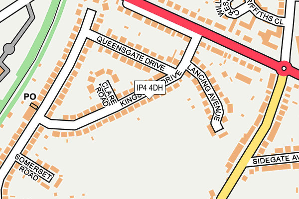 IP4 4DH map - OS OpenMap – Local (Ordnance Survey)