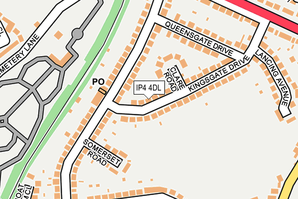 IP4 4DL map - OS OpenMap – Local (Ordnance Survey)