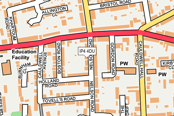 IP4 4DU map - OS OpenMap – Local (Ordnance Survey)