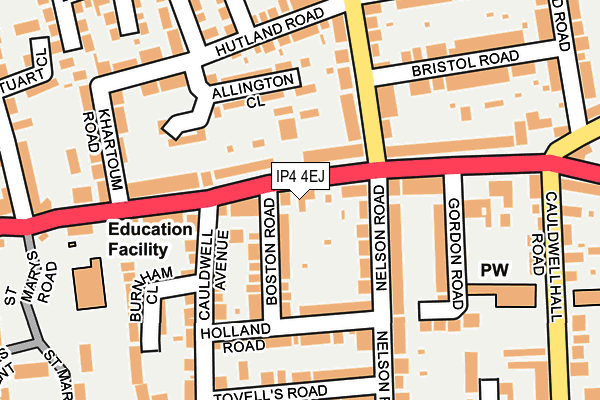IP4 4EJ map - OS OpenMap – Local (Ordnance Survey)