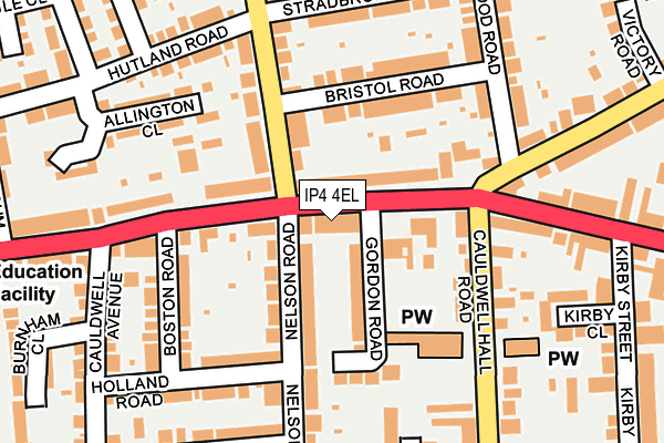 IP4 4EL map - OS OpenMap – Local (Ordnance Survey)