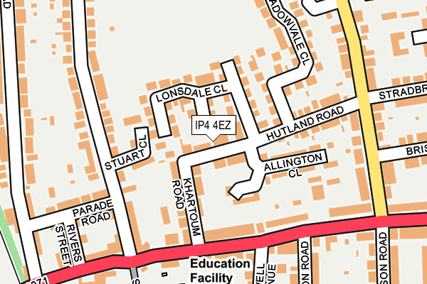 IP4 4EZ map - OS OpenMap – Local (Ordnance Survey)