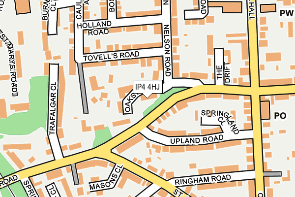 IP4 4HJ map - OS OpenMap – Local (Ordnance Survey)