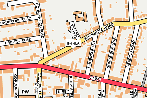 IP4 4LA map - OS OpenMap – Local (Ordnance Survey)