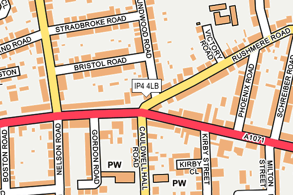 IP4 4LB map - OS OpenMap – Local (Ordnance Survey)