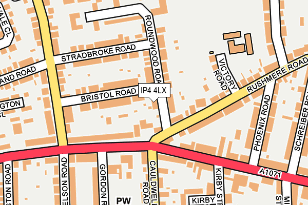 IP4 4LX map - OS OpenMap – Local (Ordnance Survey)