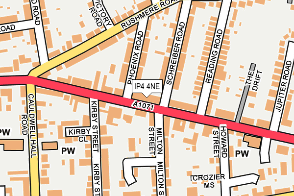 IP4 4NE map - OS OpenMap – Local (Ordnance Survey)