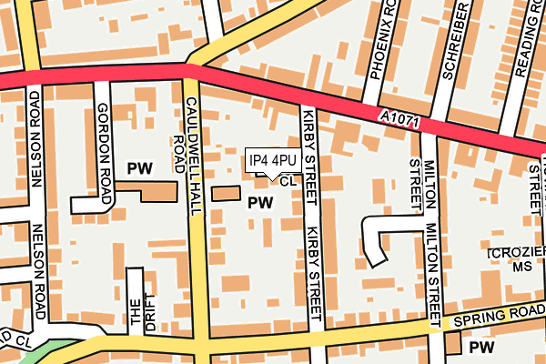 IP4 4PU map - OS OpenMap – Local (Ordnance Survey)