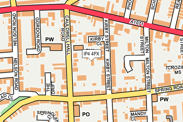 IP4 4PX map - OS OpenMap – Local (Ordnance Survey)