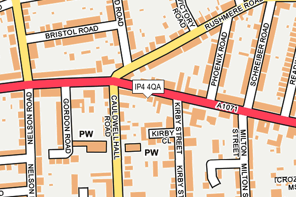 IP4 4QA map - OS OpenMap – Local (Ordnance Survey)