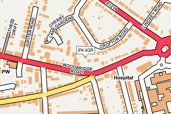 IP4 4QR map - OS OpenMap – Local (Ordnance Survey)