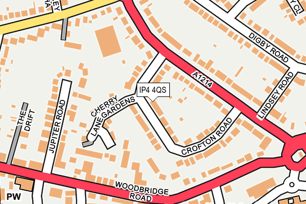 IP4 4QS map - OS OpenMap – Local (Ordnance Survey)