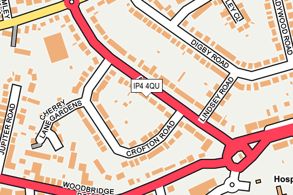 IP4 4QU map - OS OpenMap – Local (Ordnance Survey)