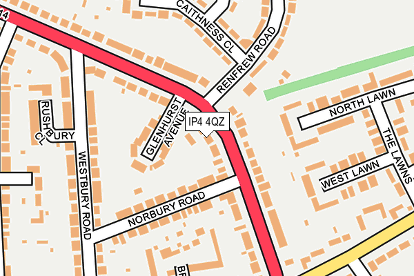IP4 4QZ map - OS OpenMap – Local (Ordnance Survey)