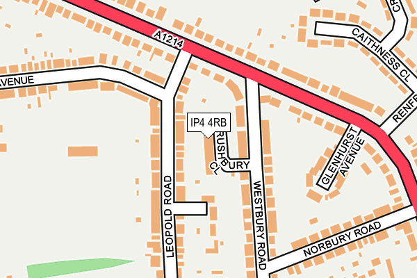 IP4 4RB map - OS OpenMap – Local (Ordnance Survey)