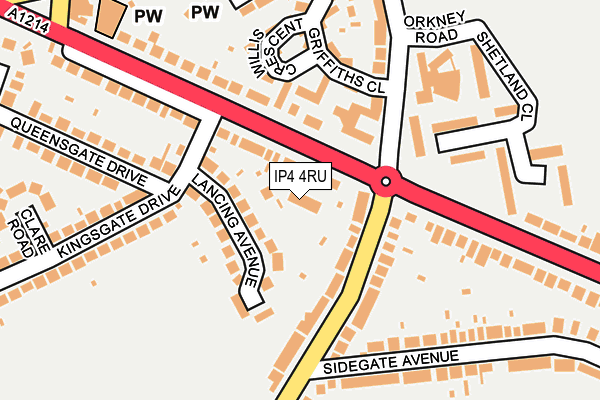 IP4 4RU map - OS OpenMap – Local (Ordnance Survey)