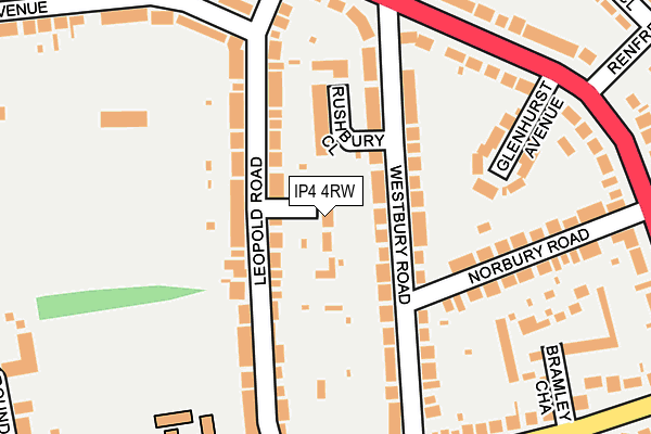 IP4 4RW map - OS OpenMap – Local (Ordnance Survey)