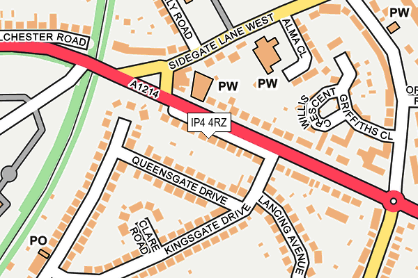 IP4 4RZ map - OS OpenMap – Local (Ordnance Survey)
