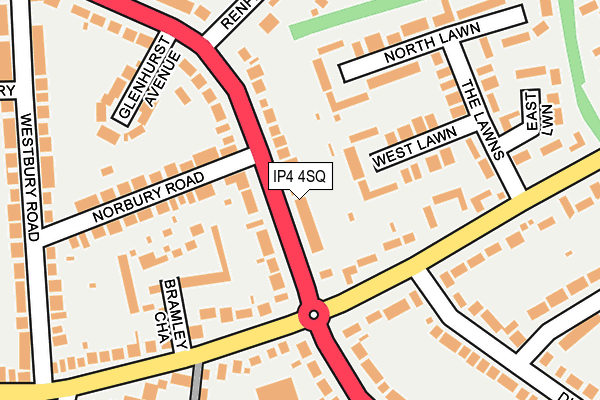 IP4 4SQ map - OS OpenMap – Local (Ordnance Survey)