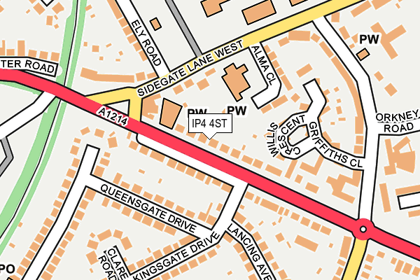 IP4 4ST map - OS OpenMap – Local (Ordnance Survey)