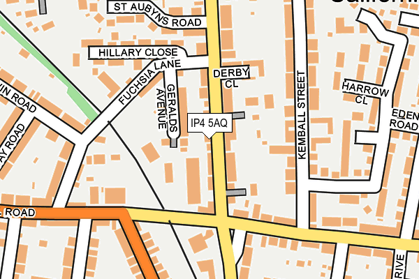 IP4 5AQ map - OS OpenMap – Local (Ordnance Survey)