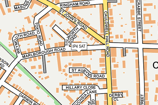 IP4 5AT map - OS OpenMap – Local (Ordnance Survey)