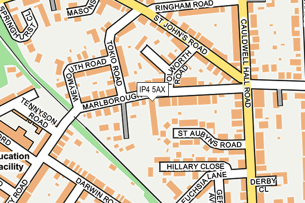 IP4 5AX map - OS OpenMap – Local (Ordnance Survey)