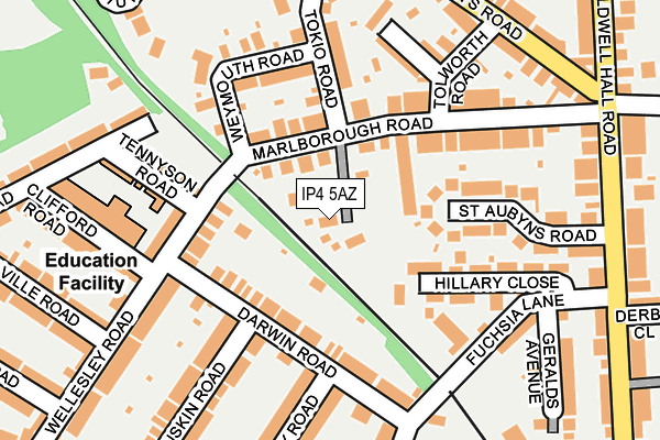 IP4 5AZ map - OS OpenMap – Local (Ordnance Survey)