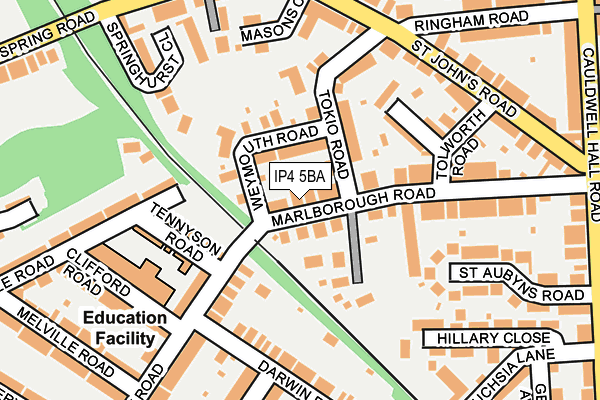 IP4 5BA map - OS OpenMap – Local (Ordnance Survey)