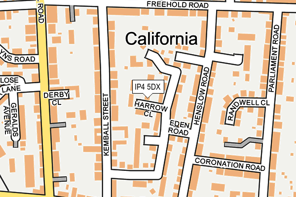 IP4 5DX map - OS OpenMap – Local (Ordnance Survey)