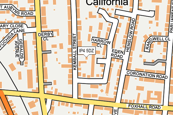 IP4 5DZ map - OS OpenMap – Local (Ordnance Survey)