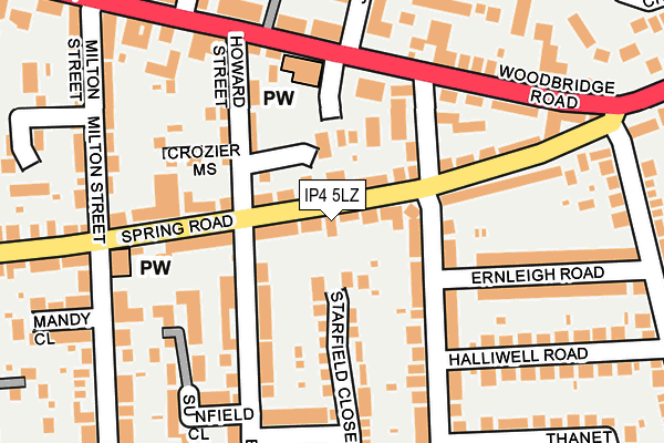 IP4 5LZ map - OS OpenMap – Local (Ordnance Survey)