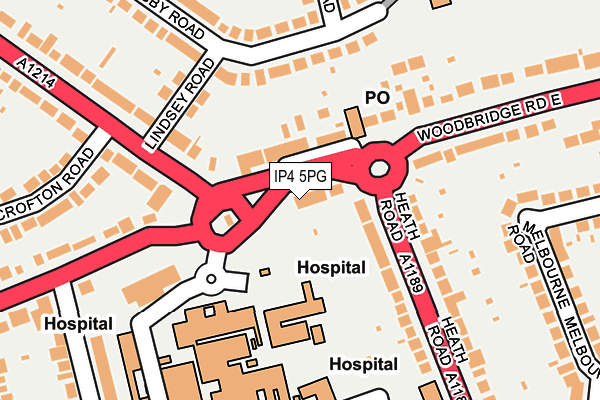 IP4 5PG map - OS OpenMap – Local (Ordnance Survey)