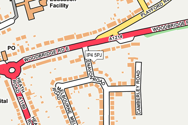 IP4 5PJ map - OS OpenMap – Local (Ordnance Survey)