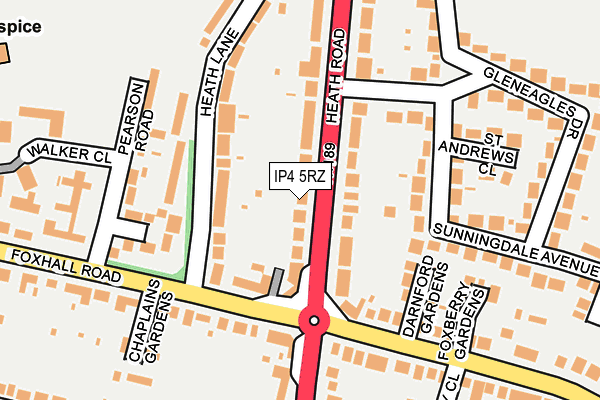 IP4 5RZ map - OS OpenMap – Local (Ordnance Survey)