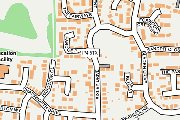 IP4 5TX map - OS OpenMap – Local (Ordnance Survey)