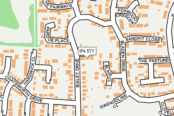 IP4 5TY map - OS OpenMap – Local (Ordnance Survey)