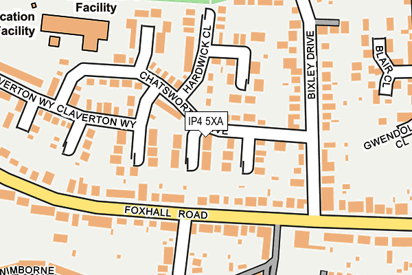 IP4 5XA map - OS OpenMap – Local (Ordnance Survey)